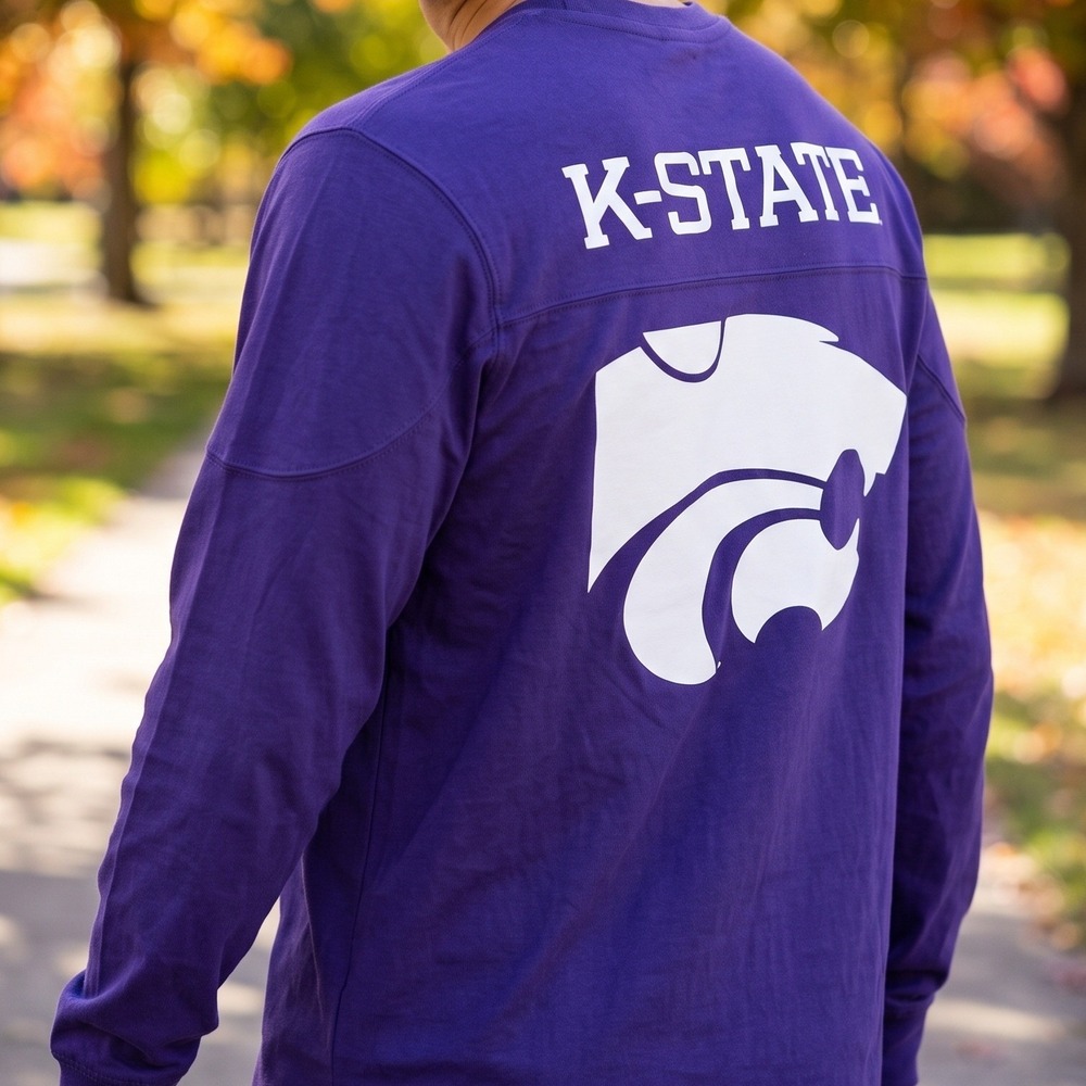 Pressbox Kansas State Wildcats K-State Long Sleeve Purple Spirit Shirt Mens M